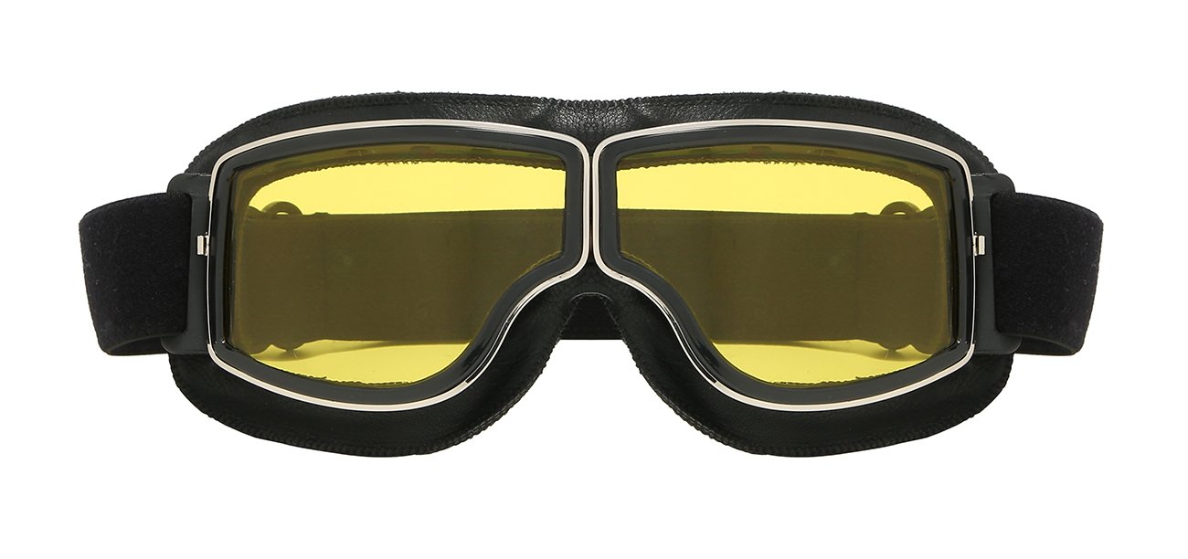 CHOPPERS 8CP933-ND1 TRENDY YELLOW CLASSIC AVIATOR PADDED MOTORCYCLE UNISEX GOGGLE