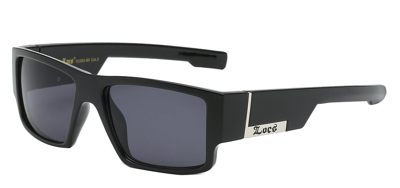 LOCS 8LOC91085-BK CASUAL DAILY WEAR POLYCARBONATE SQUARE WRAP UNISEX SHADES
