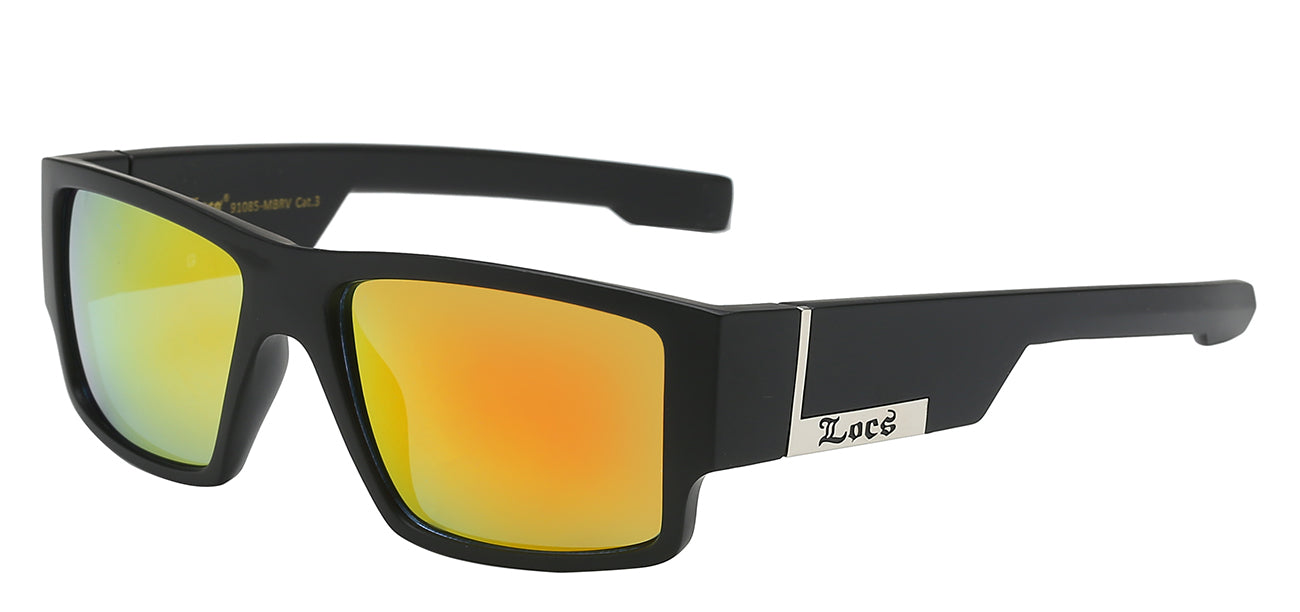 LOCS MBRV Mirror Lens Square Wrap Unisex Shades