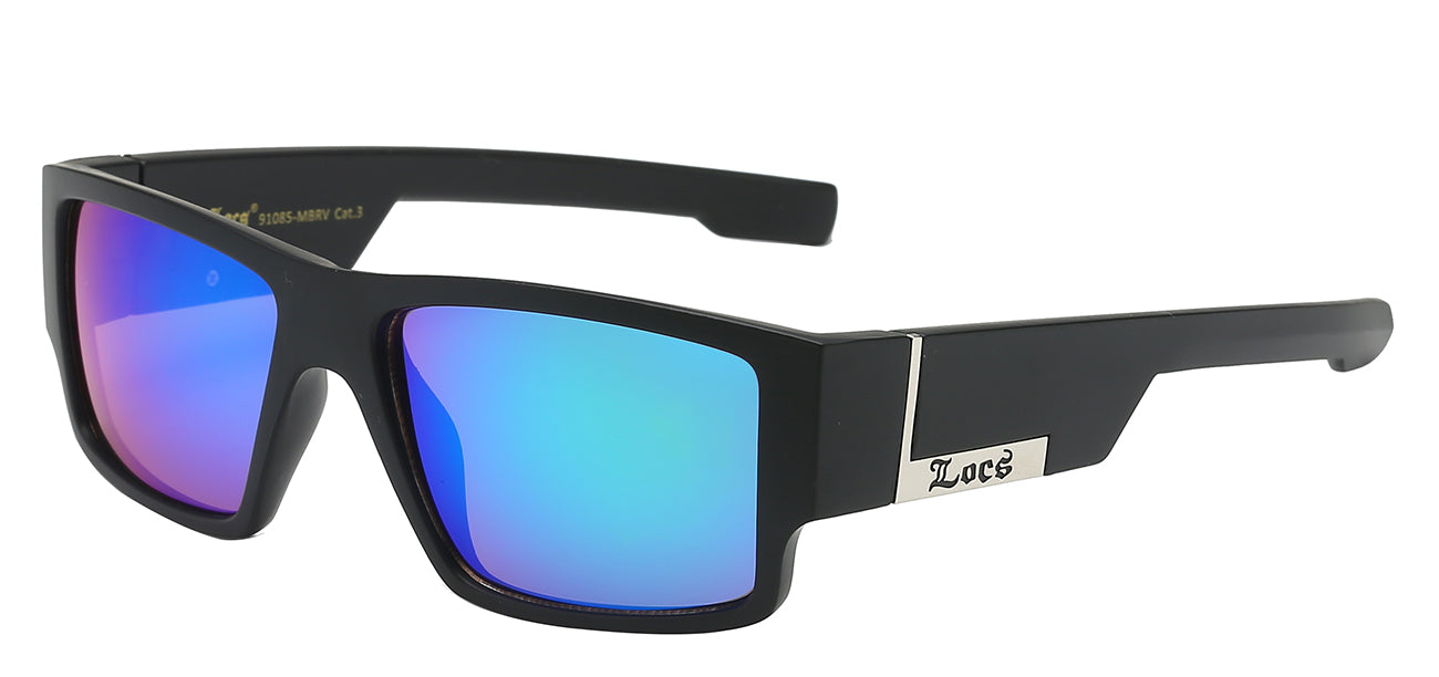 LOCS MBRV Mirror Lens Square Wrap Unisex Shades
