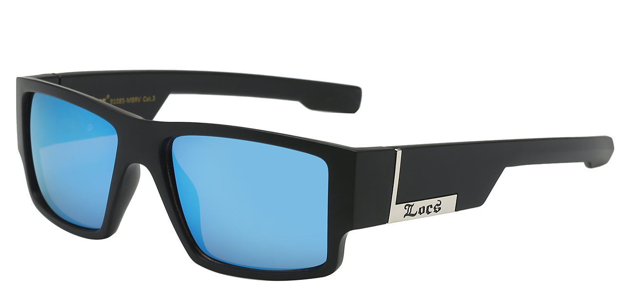 LOCS MBRV Mirror Lens Square Wrap Unisex Shades