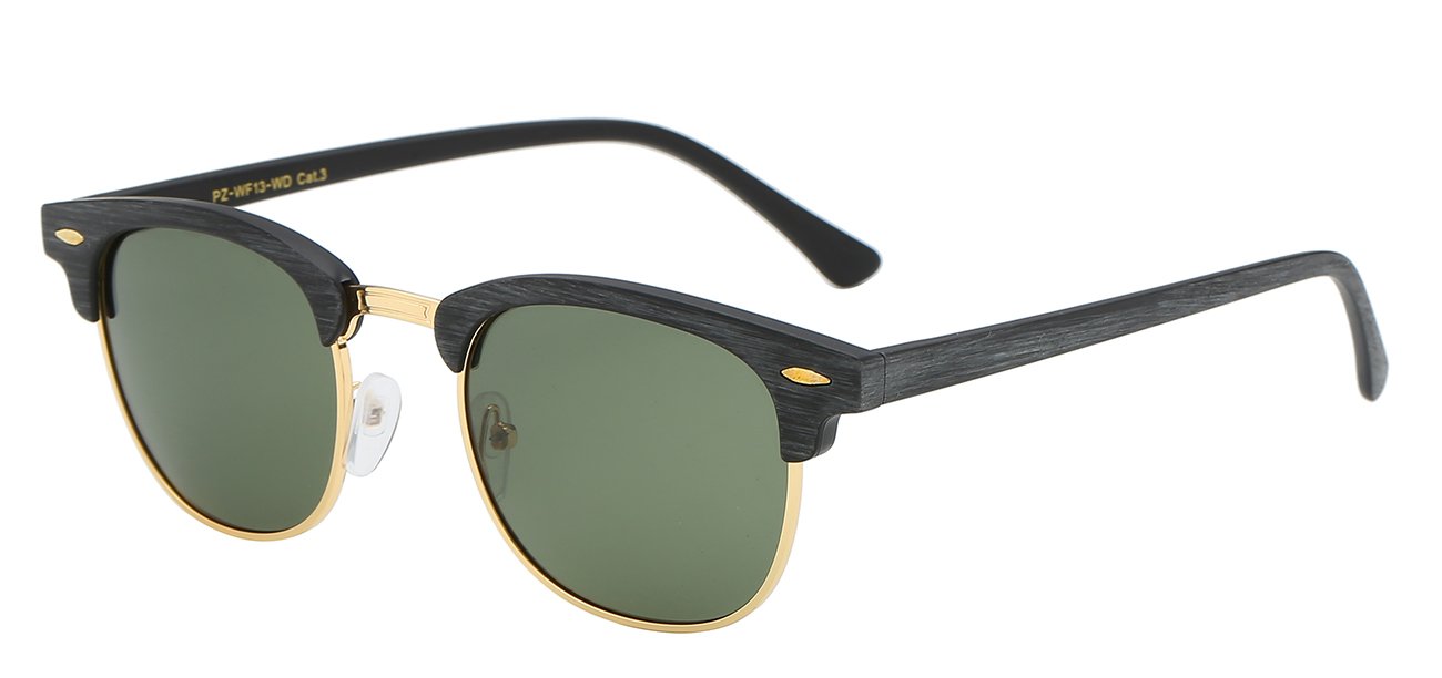POLARIZED RETRO REWIND PZ-WF13-WD JAZZY SOHO FRAME CHIC WOOD GRAIN PRINT UNISEX SHADES