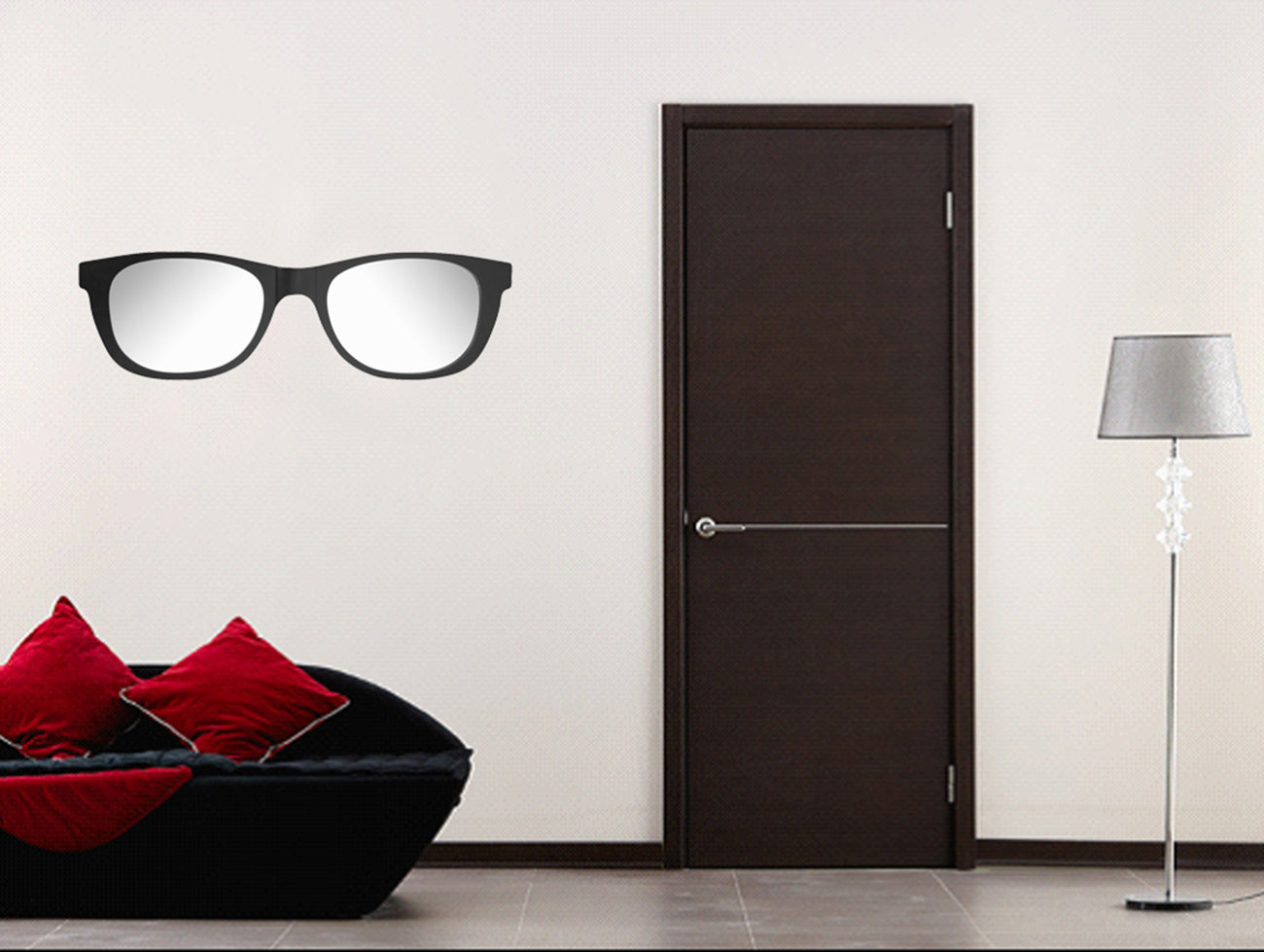 Oversized Retro Sunglasses Mirror-01 Wall Mirror - Black