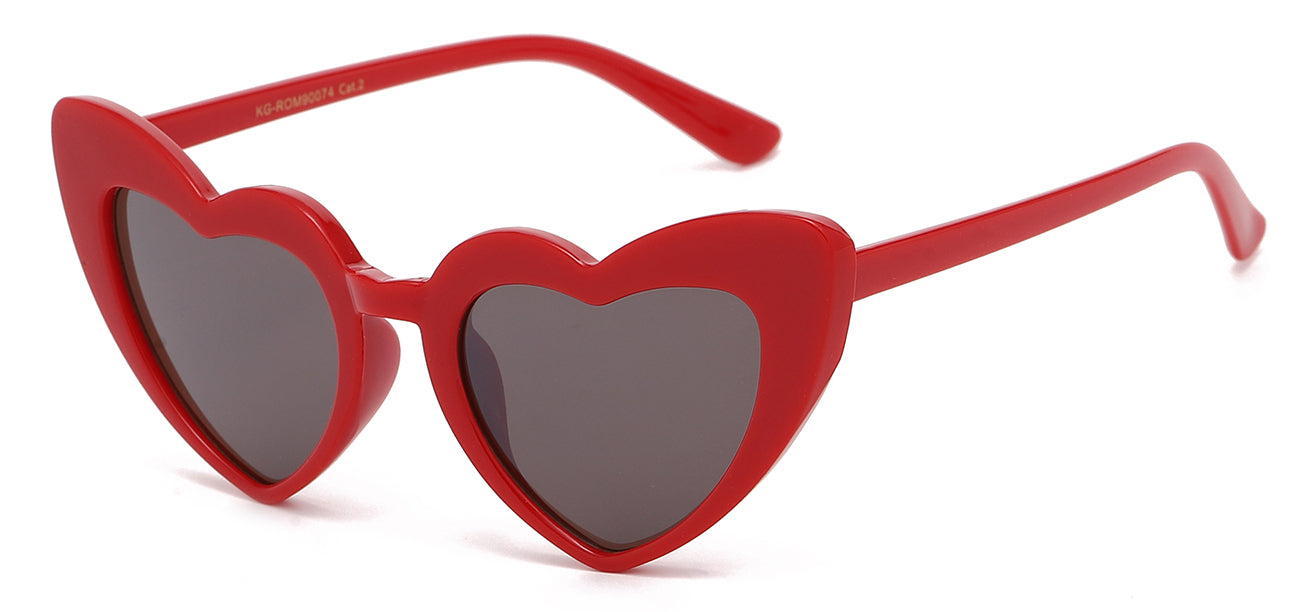 Heart Shape Polymer Frame Girls Sunglasses
