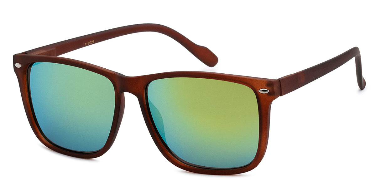 American Classic 712026 Medium Size Square Sprint Temple Unisex Sunglasses